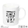 White Color with Words Printing Straight Coffee Mug